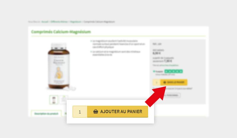 Ce bouton vous permet de mettre l’article souhaité dans votre panier.