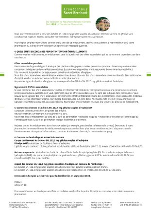 Gélules SN, 112,5 mg gélules souples à  l’aubépine 120 gélules
