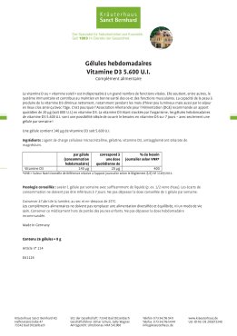 Gélules hebdomadaires Vitamine D3 5.600 U.I. 26 gélules