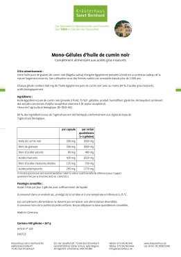 Mono-Gélules d'huile de cumin noir 400 gélules 400 gélules