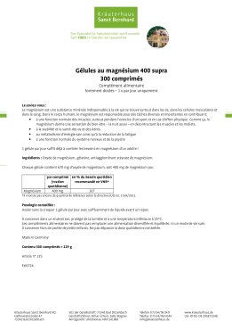 Gélules au magnésium 400 supra 300 gélules
