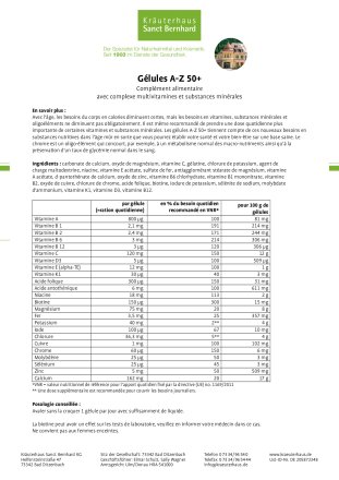 Gélules A-Z 50+ 150 gélules