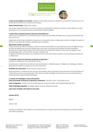 Baume pour le traitement et la guérison des plaies 100 ml
