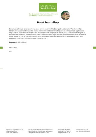 Couette Smart-Sleep 135 x 200 cm