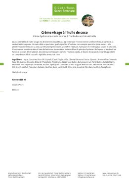 Crème visage à  l'huile de coco 100 ml