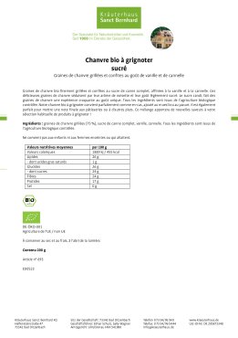 Chanvre bio à grignoter sucré 200 g