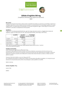 Gélules d'arginine 500 mg 150 gélules