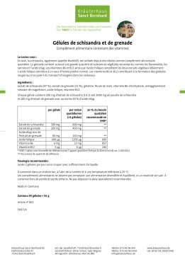 Gélules de schisandra et de grenade 90 gélules