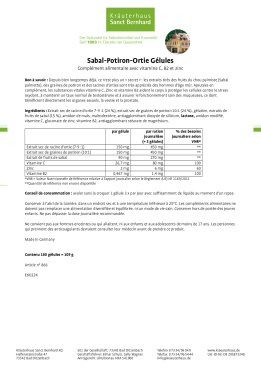Sabal-Potiron-Ortie Gélules 180 gélules
