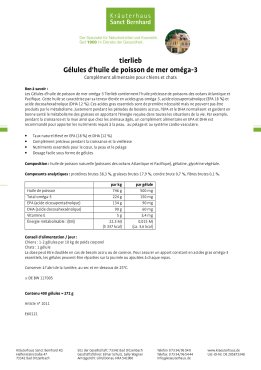 tierlieb Gélules d'huile de poisson de mer oméga-3 400 gélules