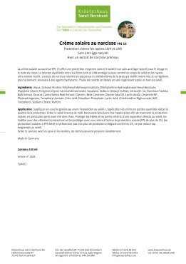 Crème solaire au narcisse FPS 15 100 ml