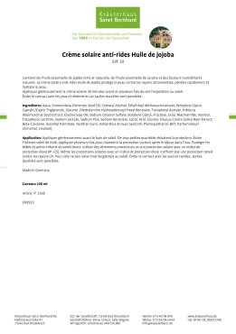 Crème solaire anti-rides Huile de jojoba IPS 10 100 ml
