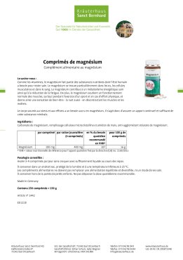 Comprimés de magnésium 250 comprimés
