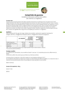 Comprimés de guarana 250 comprimés