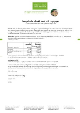 Comprimés à  l'artichaut et à  la papaye 160 comprimés