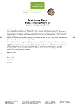 Huile de massage Warm-up Sanct Bernhard Sport 500 ml