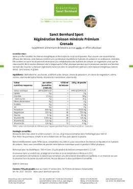 Sanct Bernhard Sport Régénération Boisson minérale Prémium 750 g