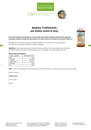 Bonbons Traditionnels aux herbes contre la toux 170 g