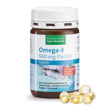 Oméga-3 gélules à  l'huile de poisson 500 mg 120 gélules